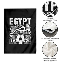 Egypt Soccer Misr Pride Arabic Calligraphy Garden Flag Egyptian Football Fans Ancient Pyramid Heritage Graphic