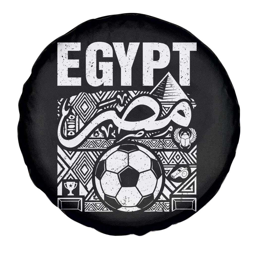 Egypt Soccer Misr Pride Arabic Calligraphy Spare Tire Cover Egyptian Football Fans Ancient Pyramid Heritage Graphic