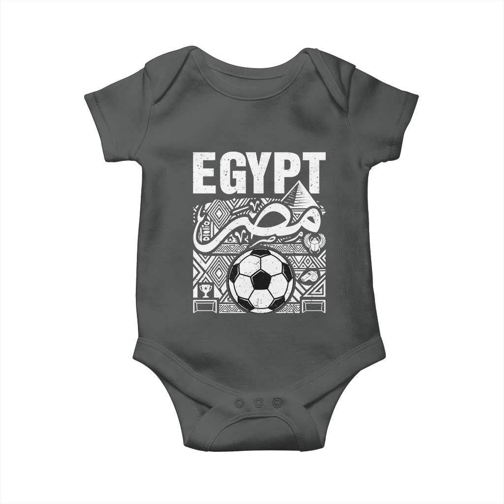 Egypt Soccer Misr Pride Arabic Calligraphy Baby Onesie Egyptian Football Fans Ancient Pyramid Heritage Graphic