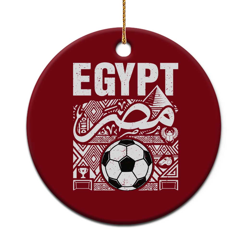 Egypt Soccer Misr Pride Arabic Calligraphy Ceramic Ornament Egyptian Football Fans Ancient Pyramid Heritage Graphic