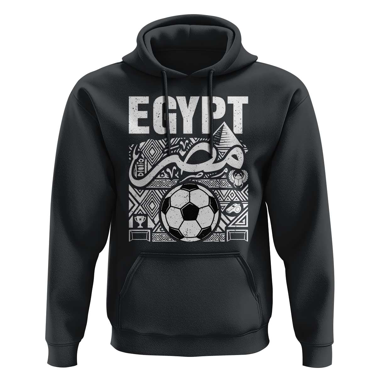 Egypt Soccer Misr Pride Arabic Calligraphy Hoodie Egyptian Football Fans Ancient Pyramid Heritage Graphic