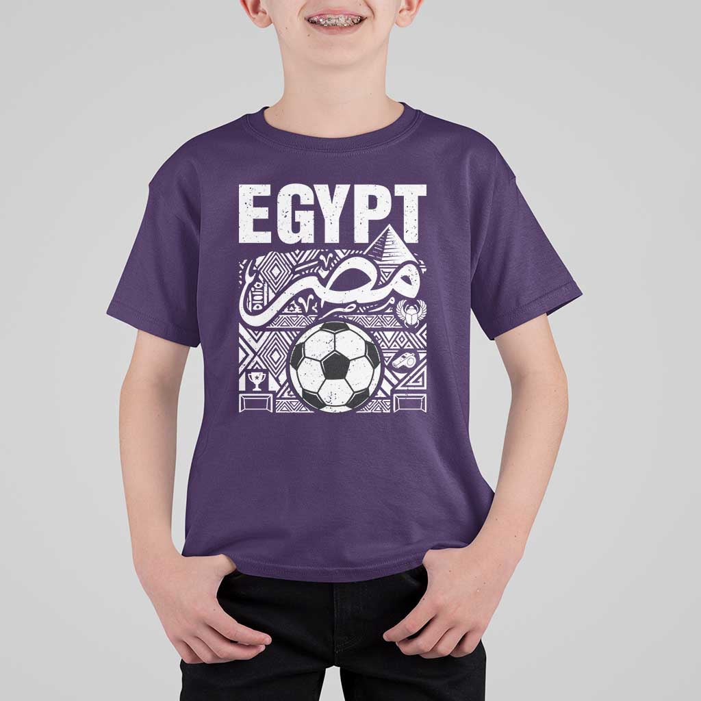 Egypt Soccer Misr Pride Arabic Calligraphy T Shirt For Kid Egyptian Football Fans Ancient Pyramid Heritage Graphic