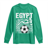 Egypt Soccer Misr Pride Arabic Calligraphy Long Sleeve Shirt Egyptian Football Fans Ancient Pyramid Heritage Graphic