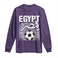 Egypt Soccer Misr Pride Arabic Calligraphy Long Sleeve Shirt Egyptian Football Fans Ancient Pyramid Heritage Graphic