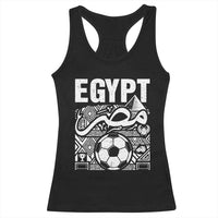 Egypt Soccer Misr Pride Arabic Calligraphy Racerback Tank Top Egyptian Football Fans Ancient Pyramid Heritage Graphic