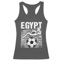 Egypt Soccer Misr Pride Arabic Calligraphy Racerback Tank Top Egyptian Football Fans Ancient Pyramid Heritage Graphic