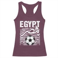 Egypt Soccer Misr Pride Arabic Calligraphy Racerback Tank Top Egyptian Football Fans Ancient Pyramid Heritage Graphic