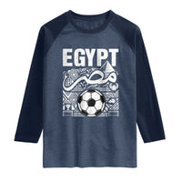 Egypt Soccer Misr Pride Arabic Calligraphy Raglan Shirt Egyptian Football Fans Ancient Pyramid Heritage Graphic
