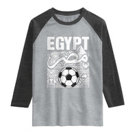 Egypt Soccer Misr Pride Arabic Calligraphy Raglan Shirt Egyptian Football Fans Ancient Pyramid Heritage Graphic