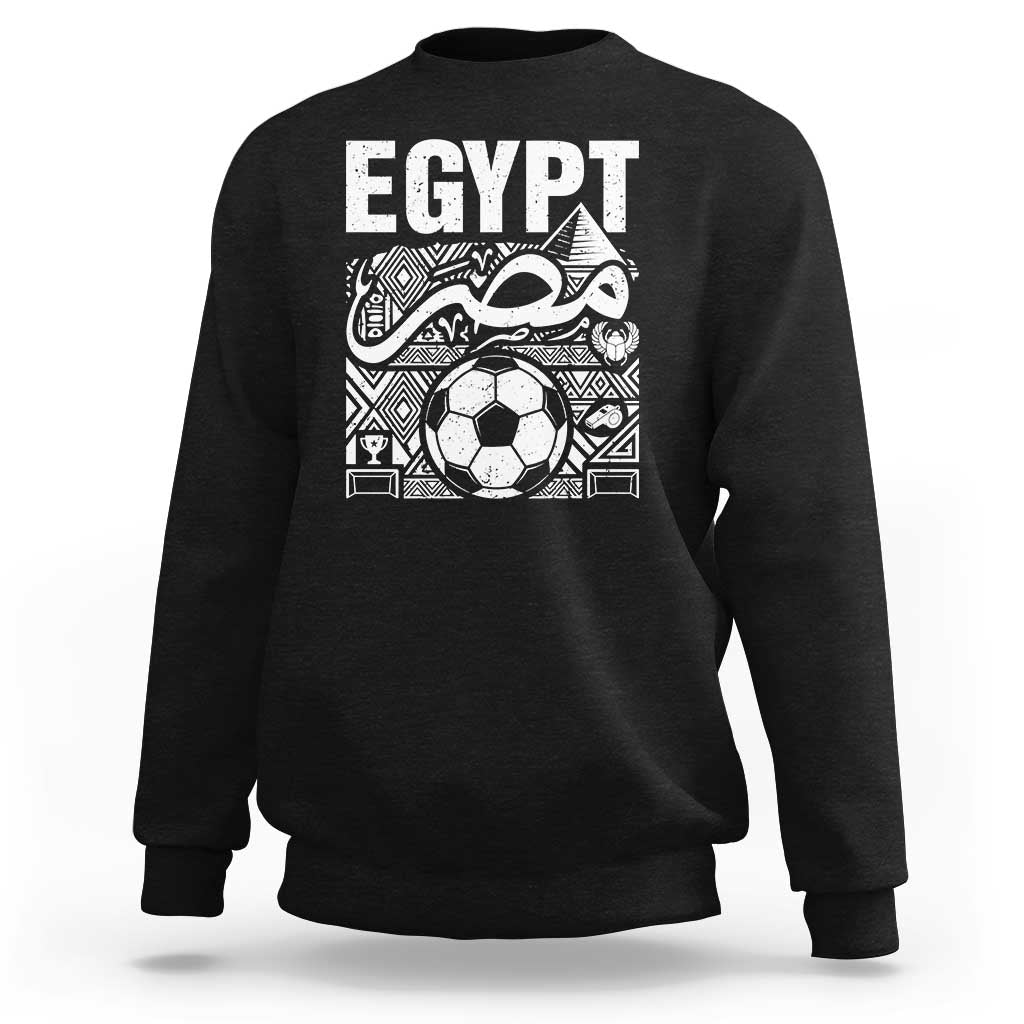 Egypt Soccer Misr Pride Arabic Calligraphy Sweatshirt Egyptian Football Fans Ancient Pyramid Heritage Graphic