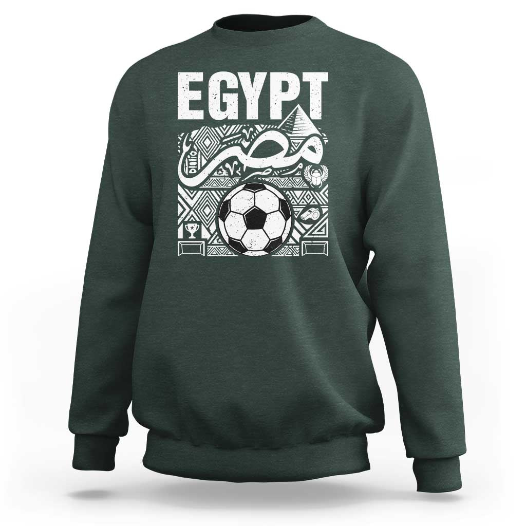 Egypt Soccer Misr Pride Arabic Calligraphy Sweatshirt Egyptian Football Fans Ancient Pyramid Heritage Graphic