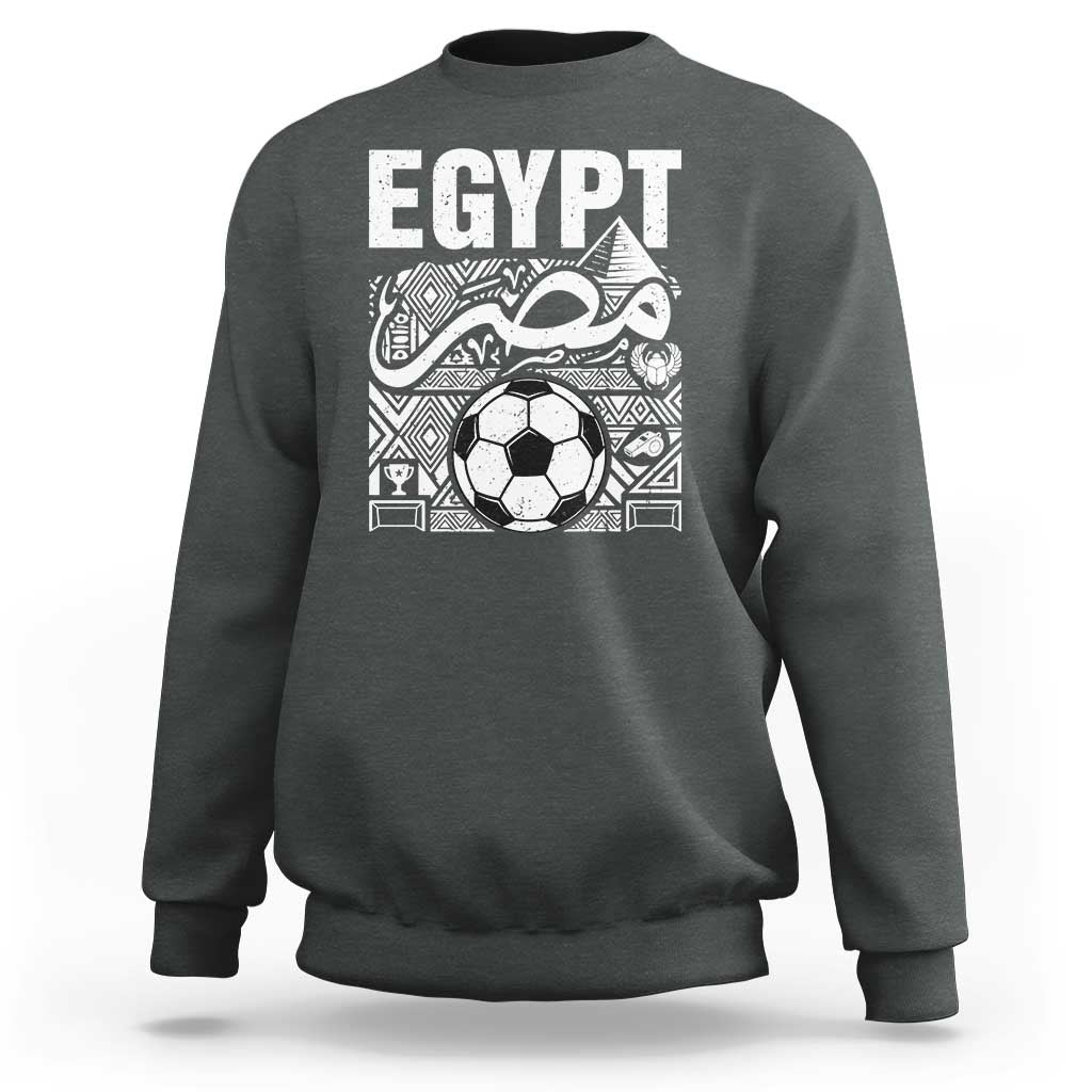 Egypt Soccer Misr Pride Arabic Calligraphy Sweatshirt Egyptian Football Fans Ancient Pyramid Heritage Graphic