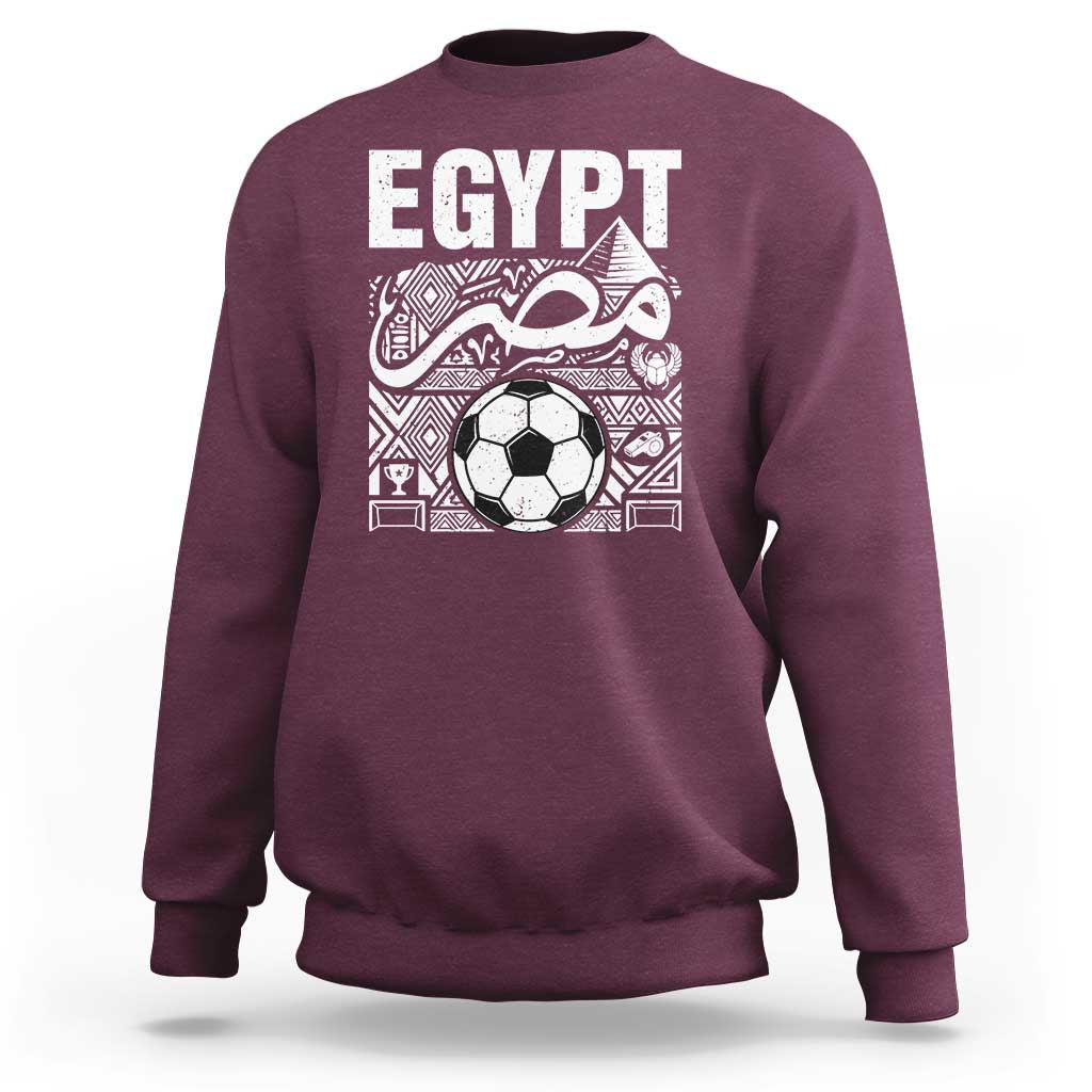 Egypt Soccer Misr Pride Arabic Calligraphy Sweatshirt Egyptian Football Fans Ancient Pyramid Heritage Graphic