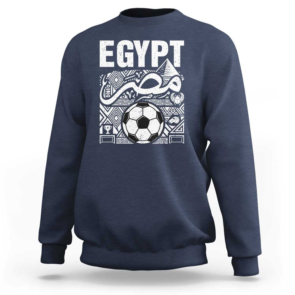 Egypt Soccer Misr Pride Arabic Calligraphy Sweatshirt Egyptian Football Fans Ancient Pyramid Heritage Graphic