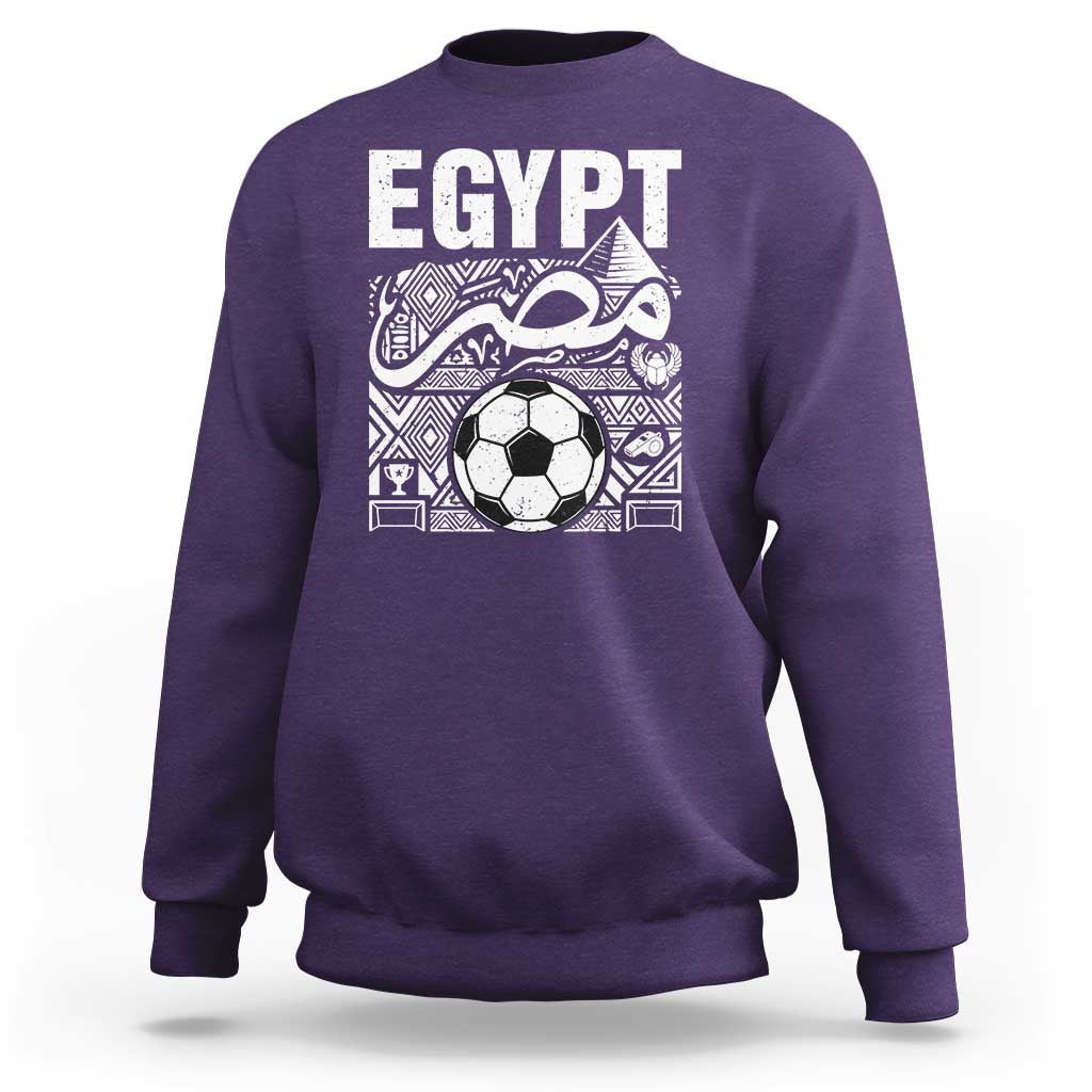 Egypt Soccer Misr Pride Arabic Calligraphy Sweatshirt Egyptian Football Fans Ancient Pyramid Heritage Graphic