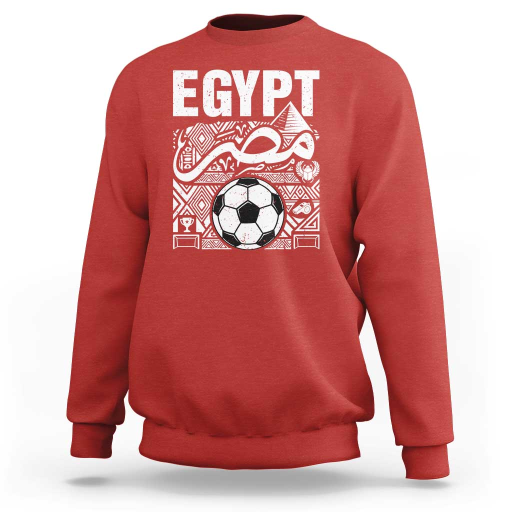 Egypt Soccer Misr Pride Arabic Calligraphy Sweatshirt Egyptian Football Fans Ancient Pyramid Heritage Graphic