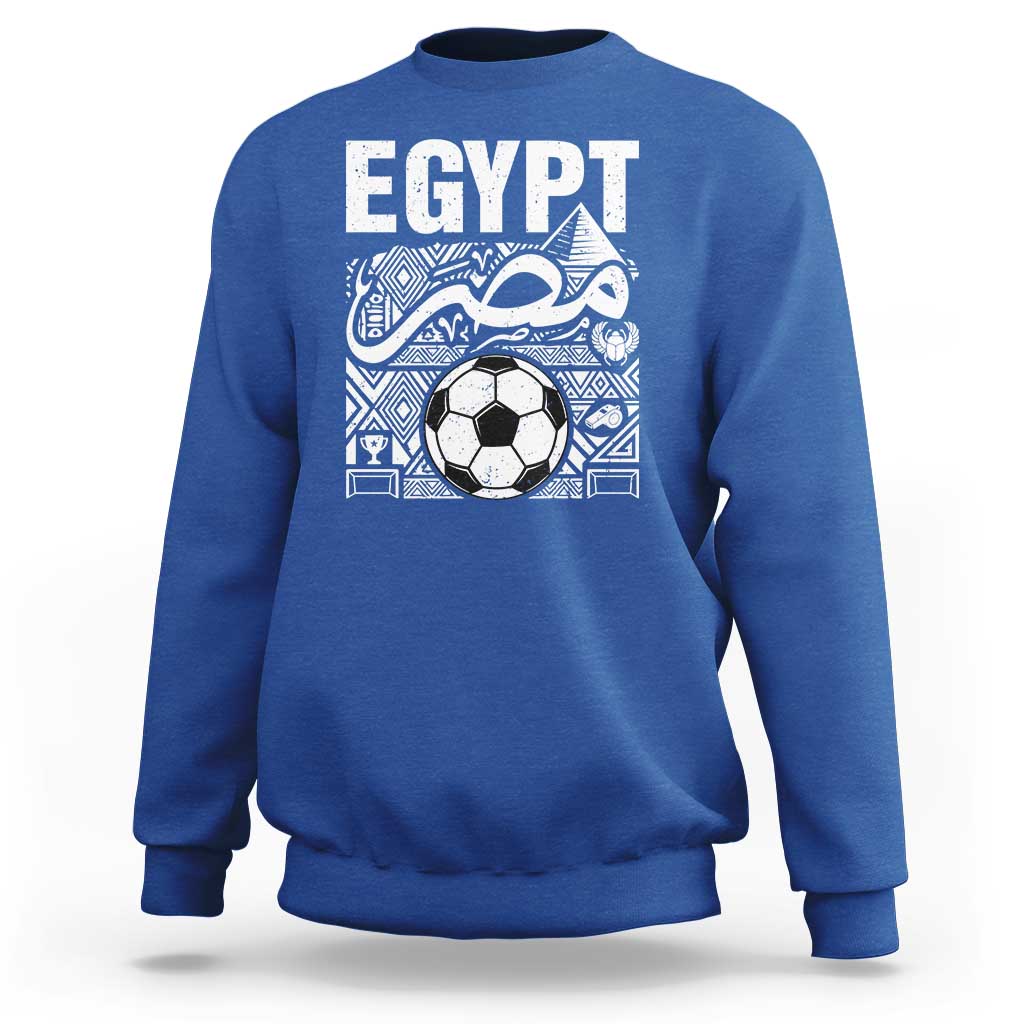Egypt Soccer Misr Pride Arabic Calligraphy Sweatshirt Egyptian Football Fans Ancient Pyramid Heritage Graphic