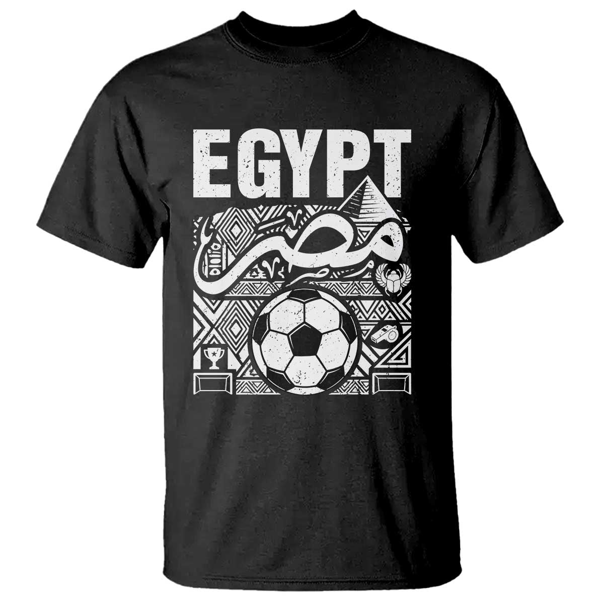 Egypt Soccer Misr Pride Arabic Calligraphy T Shirt Egyptian Football Fans Ancient Pyramid Heritage Graphic