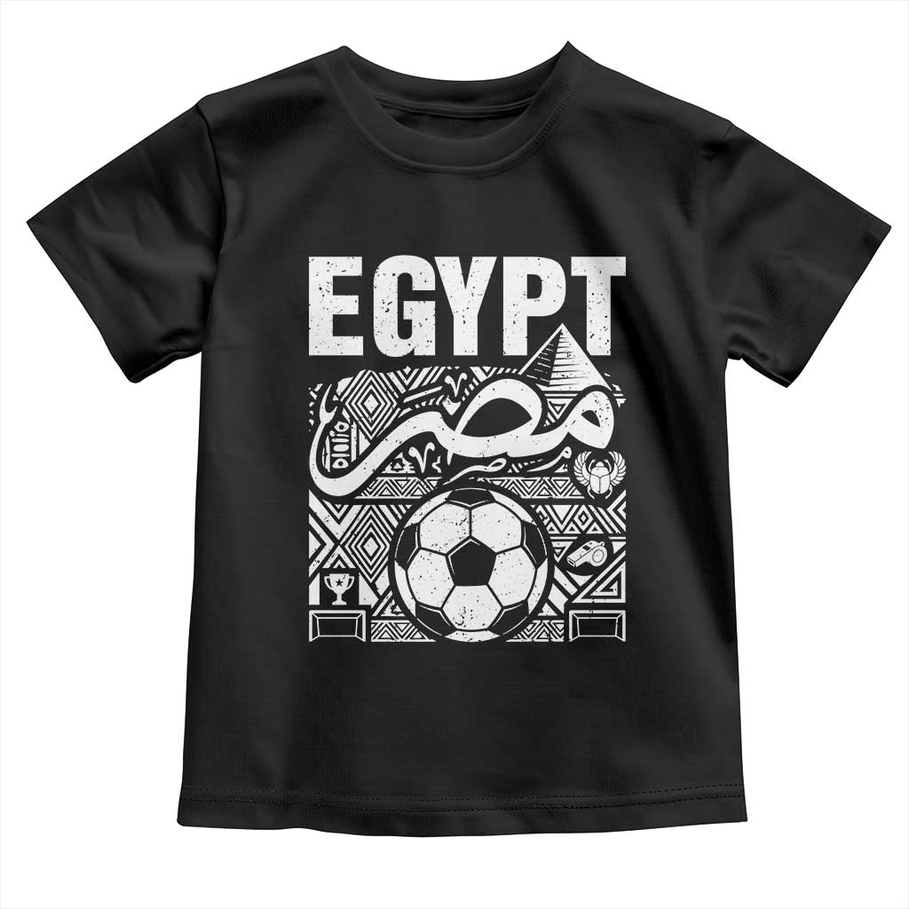 Egypt Soccer Misr Pride Arabic Calligraphy Toddler T Shirt Egyptian Football Fans Ancient Pyramid Heritage Graphic