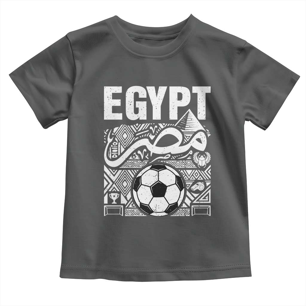 Egypt Soccer Misr Pride Arabic Calligraphy Toddler T Shirt Egyptian Football Fans Ancient Pyramid Heritage Graphic