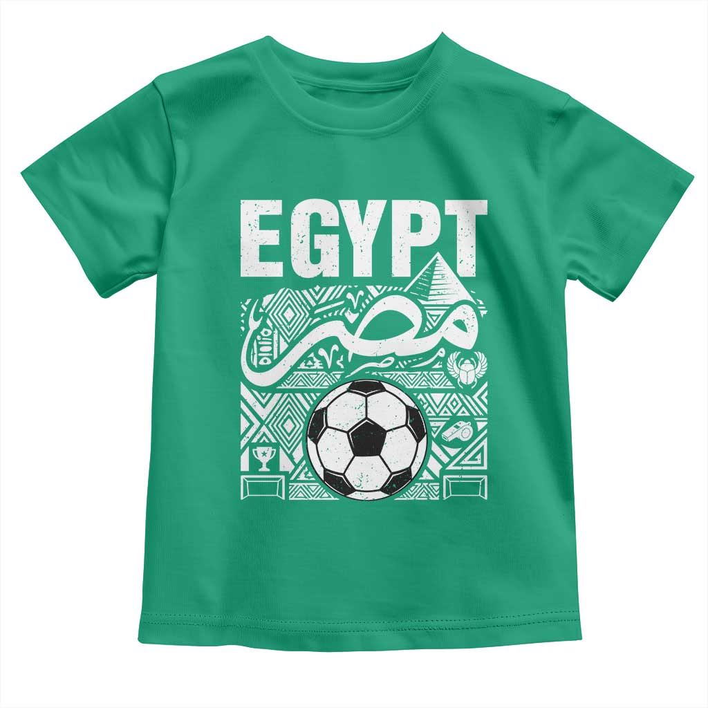 Egypt Soccer Misr Pride Arabic Calligraphy Toddler T Shirt Egyptian Football Fans Ancient Pyramid Heritage Graphic