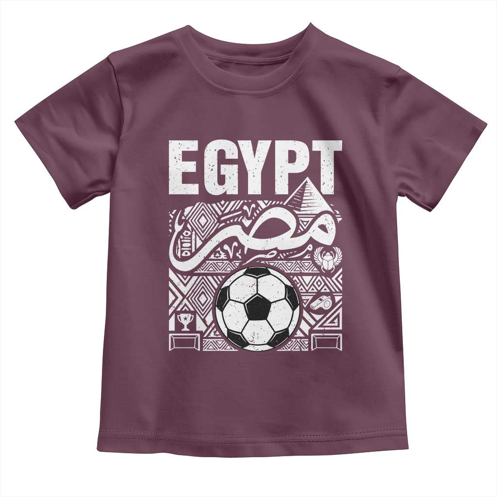 Egypt Soccer Misr Pride Arabic Calligraphy Toddler T Shirt Egyptian Football Fans Ancient Pyramid Heritage Graphic