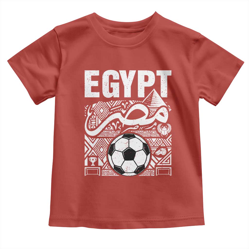 Egypt Soccer Misr Pride Arabic Calligraphy Toddler T Shirt Egyptian Football Fans Ancient Pyramid Heritage Graphic