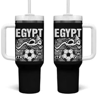 Egypt Soccer Misr Pride Arabic Calligraphy Tumbler With Handle Egyptian Football Fans Ancient Pyramid Heritage Graphic