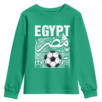 Egypt Soccer Misr Pride Arabic Calligraphy Youth Sweatshirt Egyptian Football Fans Ancient Pyramid Heritage Graphic