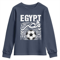 Egypt Soccer Misr Pride Arabic Calligraphy Youth Sweatshirt Egyptian Football Fans Ancient Pyramid Heritage Graphic