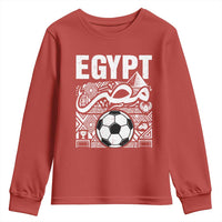 Egypt Soccer Misr Pride Arabic Calligraphy Youth Sweatshirt Egyptian Football Fans Ancient Pyramid Heritage Graphic