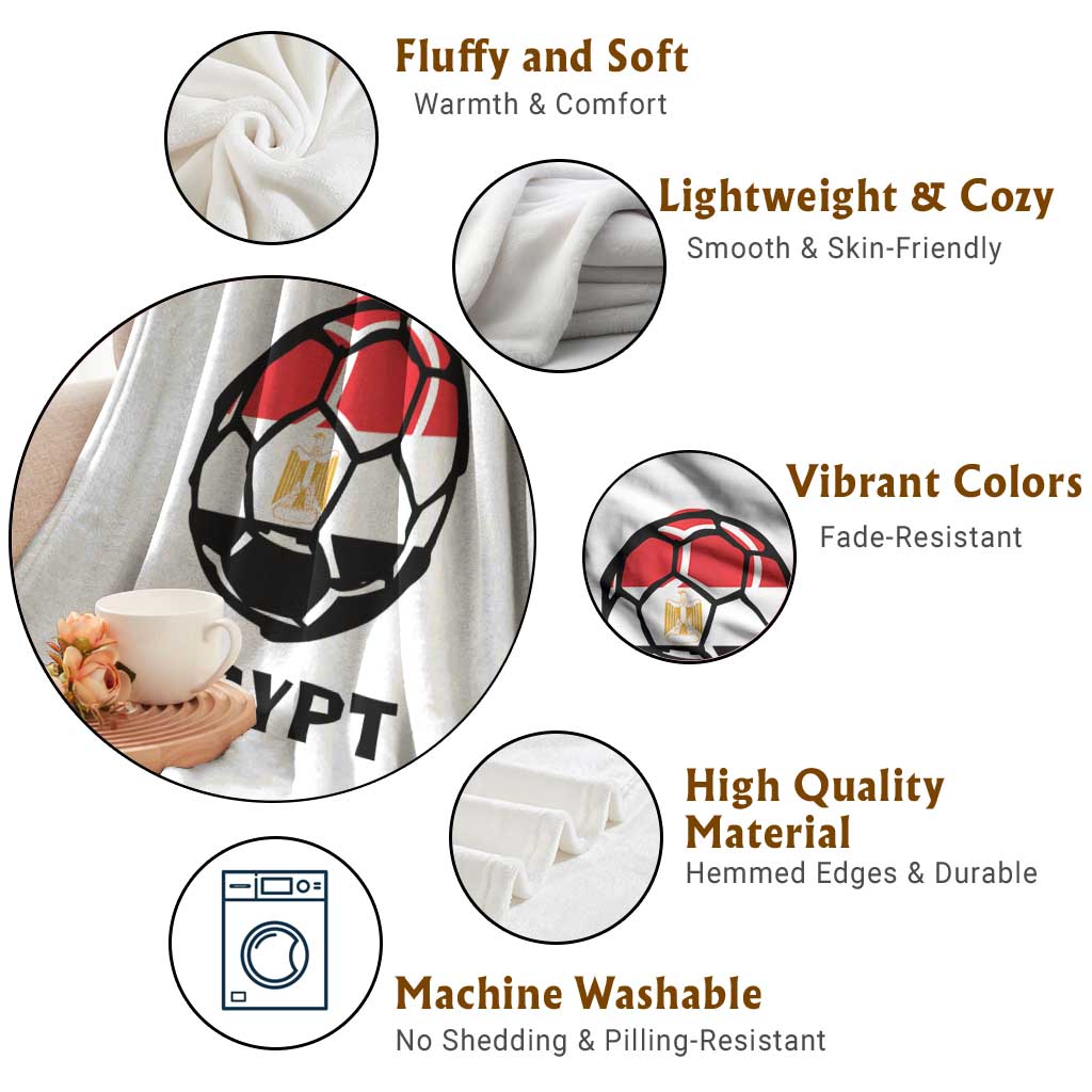Egyptian Flag Soccer Ball Graphic Throw Blanket Egypt Pride Sports Football Fans Match Day