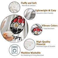 Egyptian Flag Soccer Ball Graphic Throw Blanket Egypt Pride Sports Football Fans Match Day