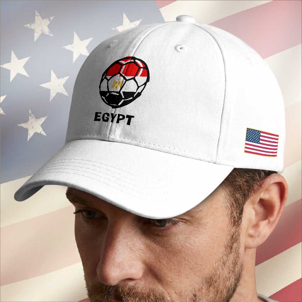 Egyptian Flag Soccer Ball Graphic Baseball Cap Egypt Pride Sports Football Fans Match Day