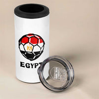 Egyptian Flag Soccer Ball Graphic 4 in 1 Can Cooler Tumbler Egypt Pride Sports Football Fans Match Day