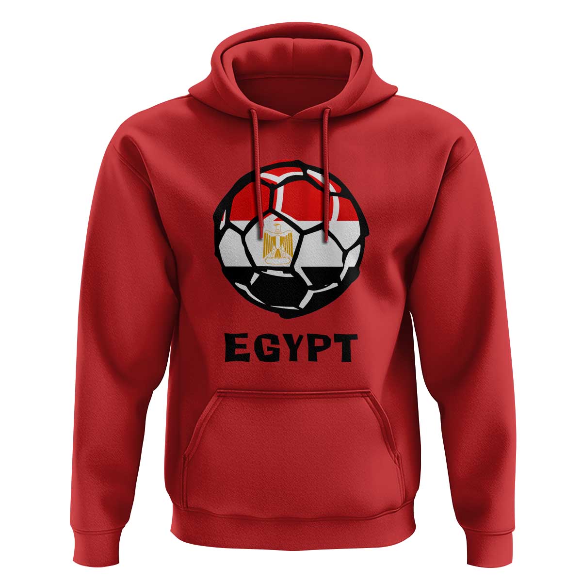 Egyptian Flag Soccer Ball Graphic Hoodie Egypt Pride Sports Football Fans Match Day