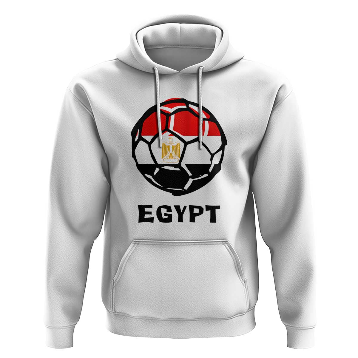 Egyptian Flag Soccer Ball Graphic Hoodie Egypt Pride Sports Football Fans Match Day