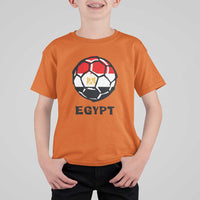 Egyptian Flag Soccer Ball Graphic T Shirt For Kid Egypt Pride Sports Football Fans Match Day