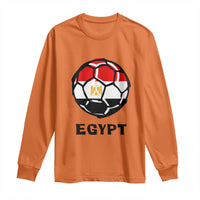 Egyptian Flag Soccer Ball Graphic Long Sleeve Shirt Egypt Pride Sports Football Fans Match Day