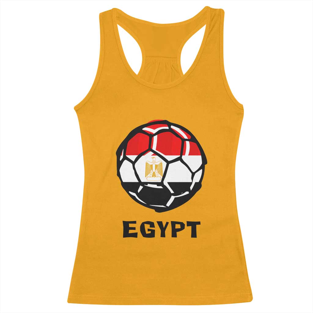 Egyptian Flag Soccer Ball Graphic Racerback Tank Top Egypt Pride Sports Football Fans Match Day
