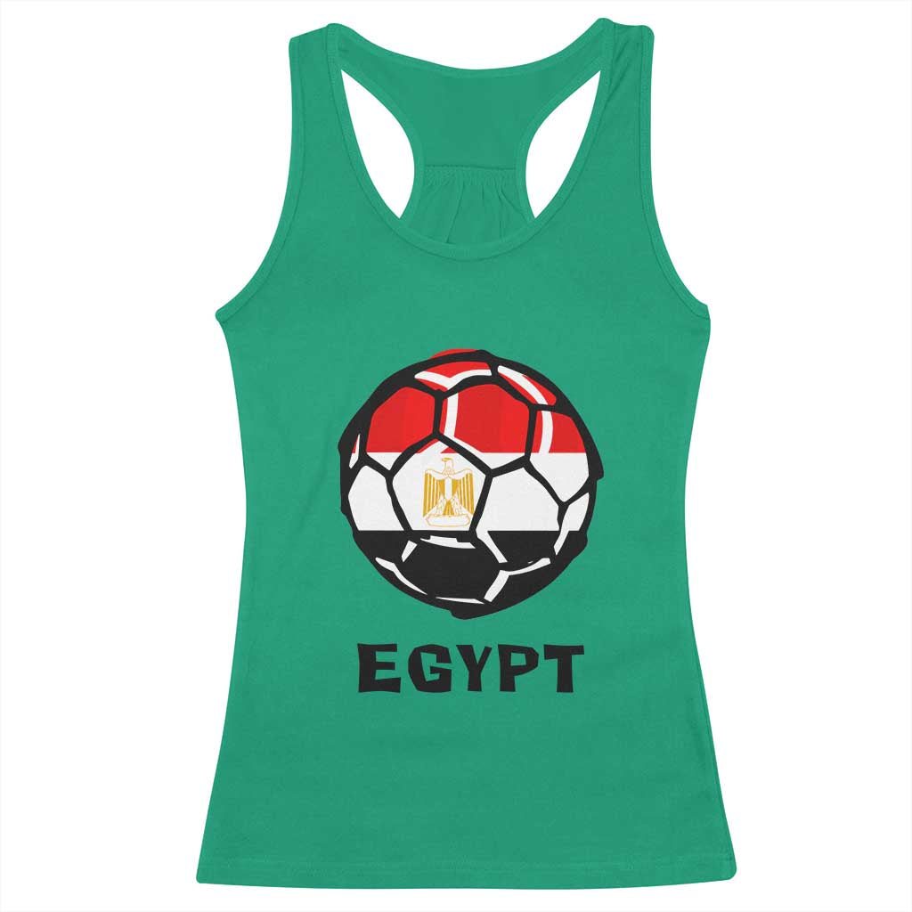 Egyptian Flag Soccer Ball Graphic Racerback Tank Top Egypt Pride Sports Football Fans Match Day