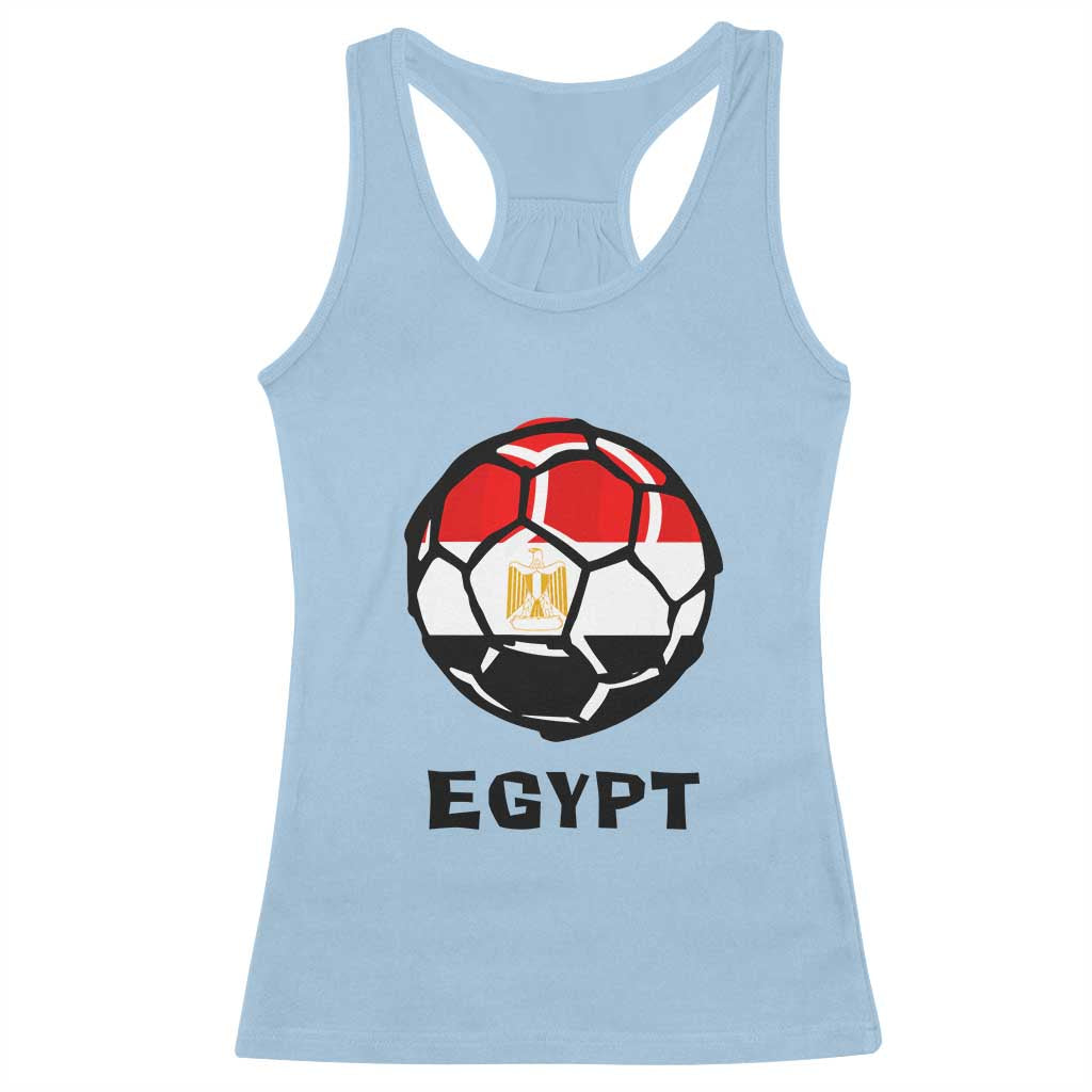 Egyptian Flag Soccer Ball Graphic Racerback Tank Top Egypt Pride Sports Football Fans Match Day