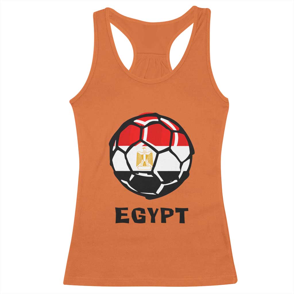 Egyptian Flag Soccer Ball Graphic Racerback Tank Top Egypt Pride Sports Football Fans Match Day