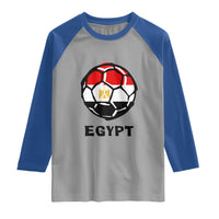 Egyptian Flag Soccer Ball Graphic Raglan Shirt Egypt Pride Sports Football Fans Match Day