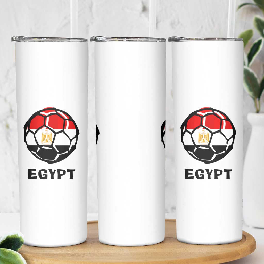 Egyptian Flag Soccer Ball Graphic Skinny Tumbler Egypt Pride Sports Football Fans Match Day