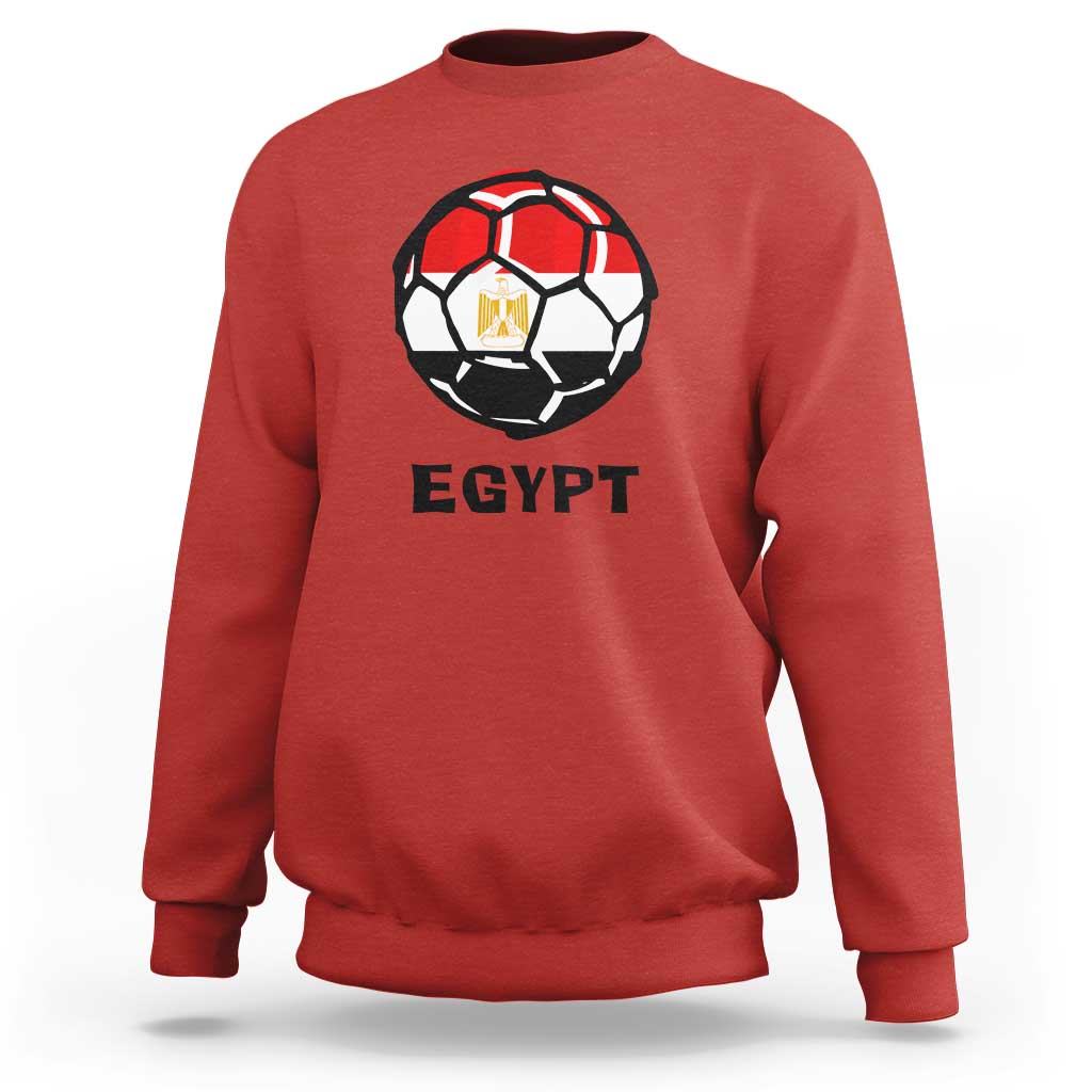 Egyptian Flag Soccer Ball Graphic Sweatshirt Egypt Pride Sports Football Fans Match Day
