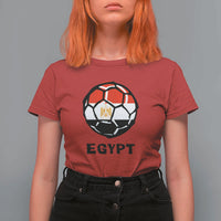 Egyptian Flag Soccer Ball Graphic T Shirt For Women Egypt Pride Sports Football Fans Match Day