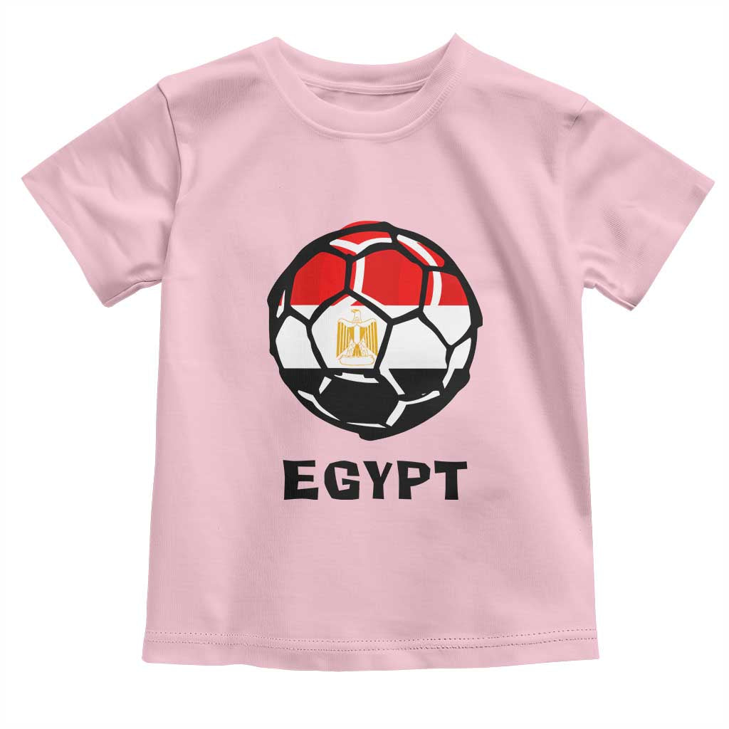 Egyptian Flag Soccer Ball Graphic Toddler T Shirt Egypt Pride Sports Football Fans Match Day