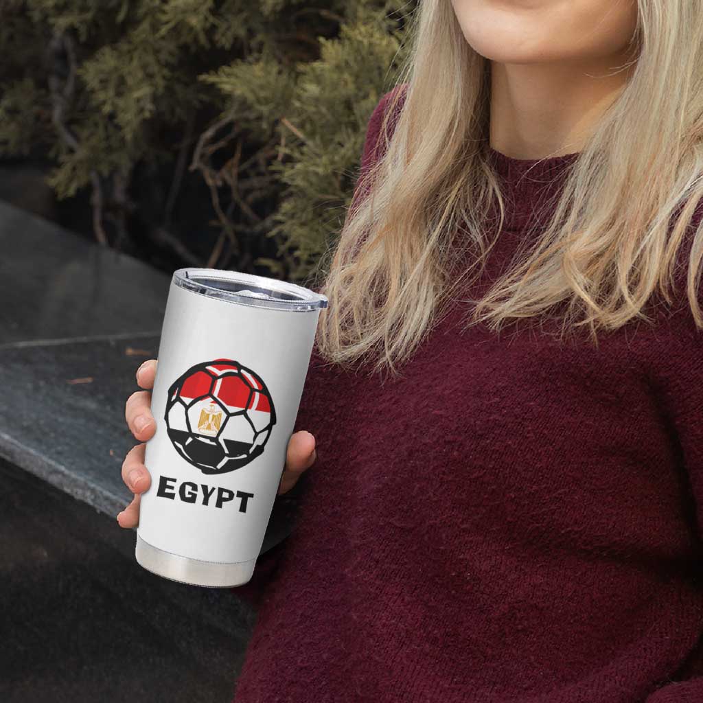 Egyptian Flag Soccer Ball Graphic Tumbler Cup Egypt Pride Sports Football Fans Match Day