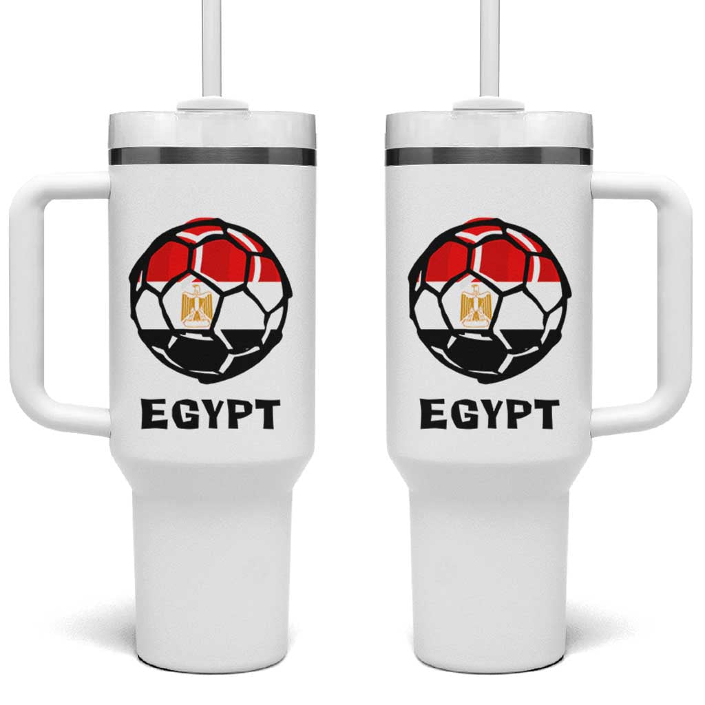 Egyptian Flag Soccer Ball Graphic Tumbler With Handle Egypt Pride Sports Football Fans Match Day